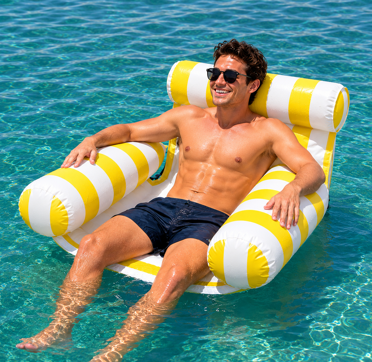 Aloha Inflatable Water Hammock with Armrests